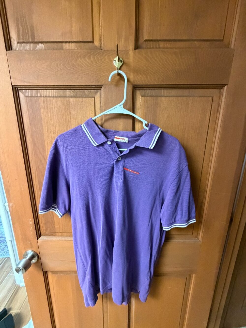 Prada Men's Purple Polo Shirt Size XL In Great Shape
